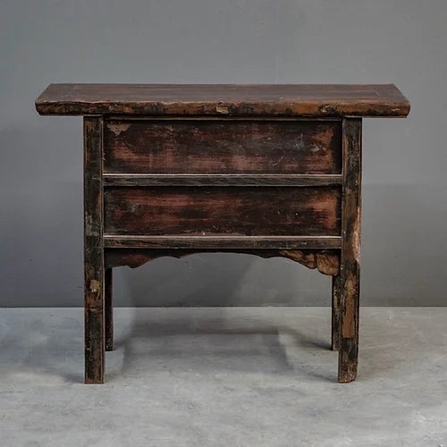 Early 20th Century Antique Chinese Early 1900s Old Red Lacquer Altar Table For Sale - Image 5 of 8