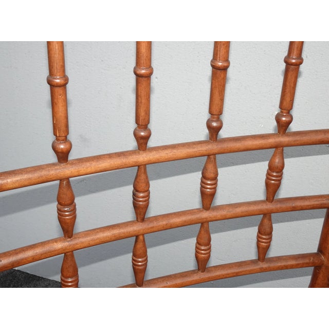 Vintage French Country Brown Rush Oversized Side Chair For Sale In Los Angeles - Image 6 of 13