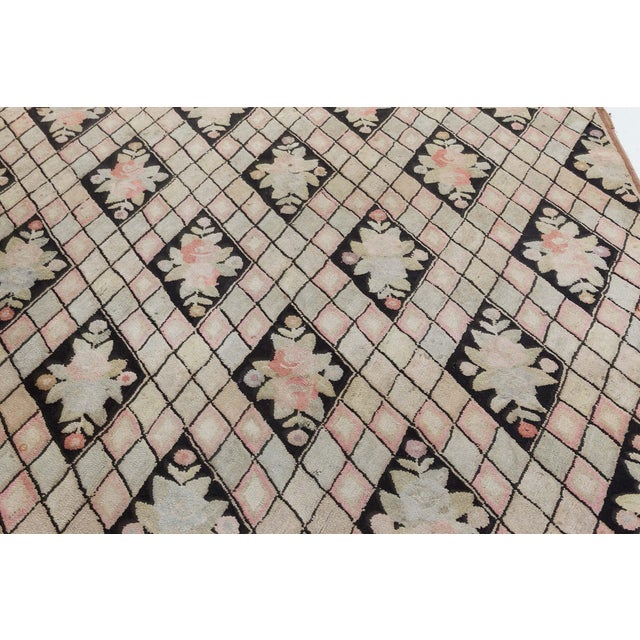 Mid 20th Century Doris Leslie Blau Vintage Botanic Hooked Rug For Sale - Image 5 of 7
