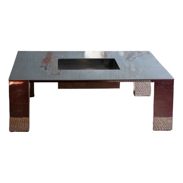 Tebe Model Steel Coffee Table by Giovanni Offredi for Saporiti, 1970s For Sale