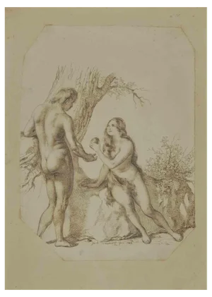 Luigi Sabatelli, Adam and Eve, Drawing, 1849