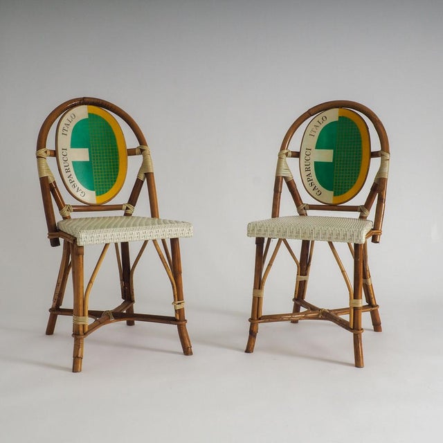 Vintage Bistro Chairs by Italo Gasparucci for ECC Tennis Tournament Antwerp, 1980s, Set of 2 For Sale - Image 11 of 17