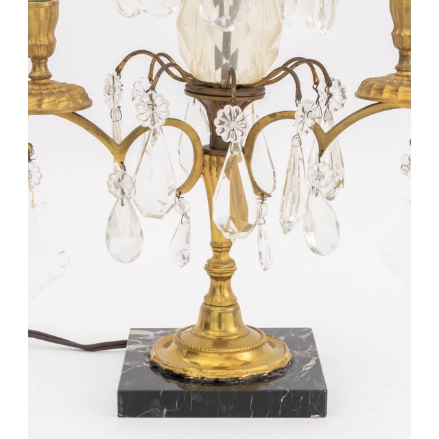 Louis XVI Style Gilt Bronze Girandole Mounted Lamp For Sale - Image 4 of 8