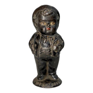 Rare Antique 19th Century 1880's Painted Cast Iron Middy Boy Coin Still Bank For Sale