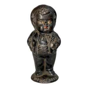 Rare Antique 19th Century 1880's Painted Cast Iron Middy Boy Coin Still Bank