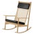 Gold Swing Rocking Chair in Nevada Oak and Black Leather by Warm Nordic For Sale - Image 8 of 8