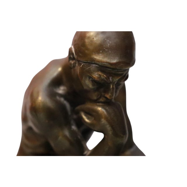 1930's Jenning Brothers “The Thinkers” Brass Bookends, a Pair For Sale In Tampa - Image 6 of 9