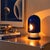 1960s Space Age Blue Metal Eclipse Table Lamp, Italy, 1960s For Sale - Image 5 of 17