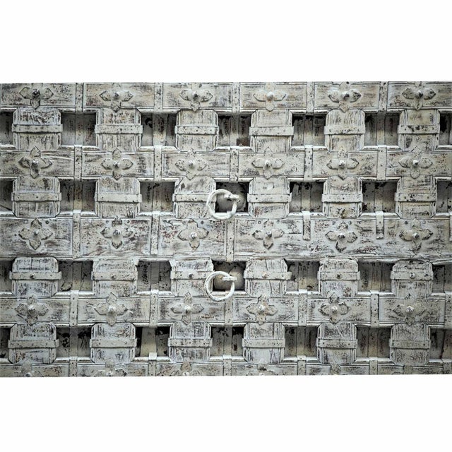 1990s Farmhouse Style Distressed White Antique Door 79" Long Dining Table For Sale In Houston - Image 6 of 7