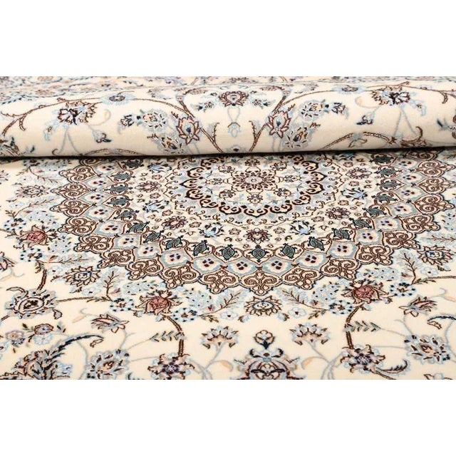Middle Eastern Hand-Knotted Nain Rug with Floral Pattern For Sale - Image 10 of 11