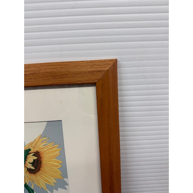 Sally Baker Sunflowers in Vase I/P Artwork, Signed For Sale - Image 10 of 12