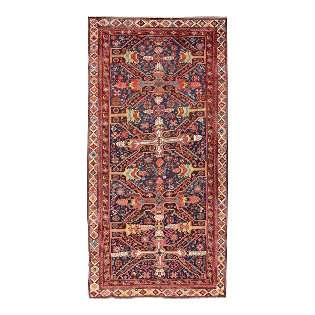 Late 19th Century Colorful Antique Seychor Large Gallery Runner With Multi-Geometric Medallions For Sale