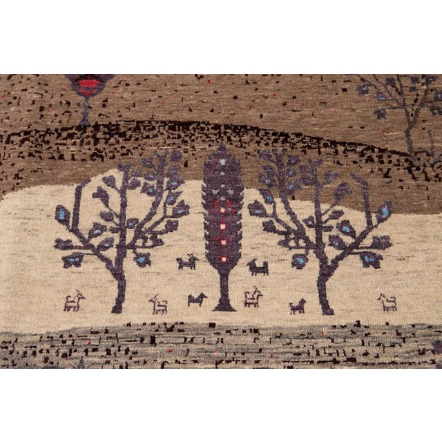 Textile 21st Century Modern Indian Gabbeh Style Rug For Sale - Image 7 of 12