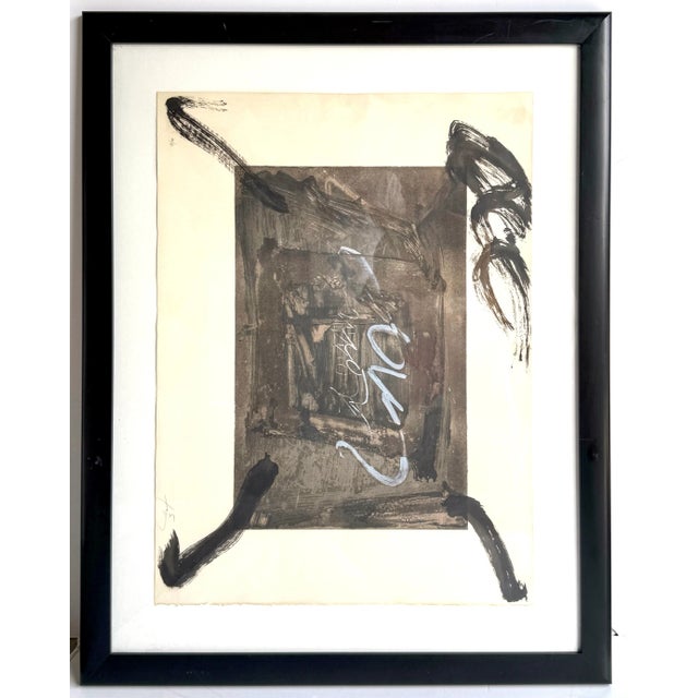 Antoni Tàpies, Untitled Black & White Abstract Lithograph #20 of 75 Antoni Tapies (1923–2012) #38 of 300 Black and white...