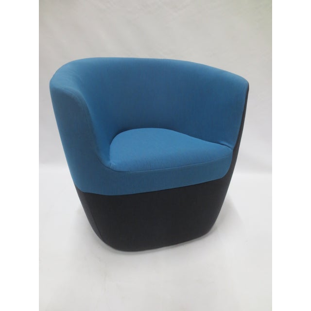 Textile Walter Knoll Seating Stones Armchair in Blue (New) For Sale - Image 7 of 8