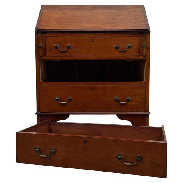 20th Century Edwardian English Mahogany Bureau, 1890s For Sale - Image 4 of 14