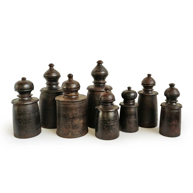 Farmhouse Vintage Nepal Wood Food Jar For Sale - Image 3 of 4