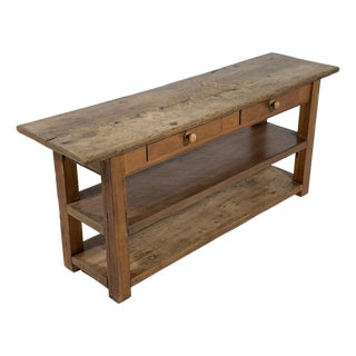 Antique French Pine Draper Farm Table For Sale