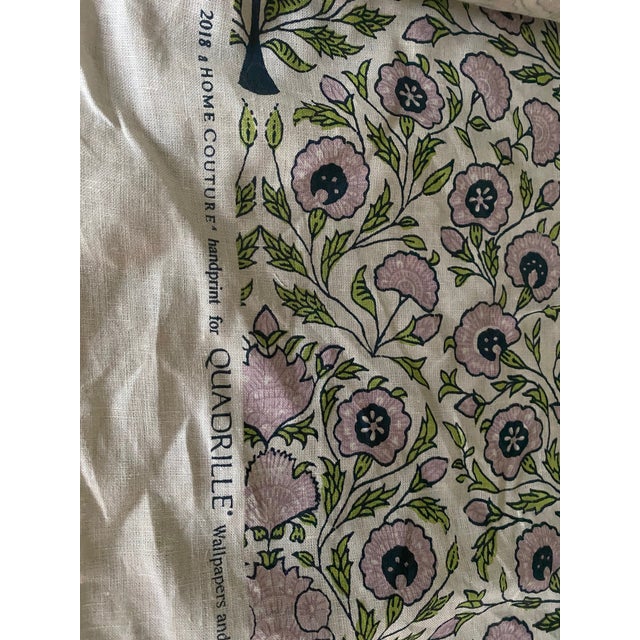 Quadrille Kalamkari Floral, Lavender Fabric - 4 Yards For Sale - Image 4 of 6