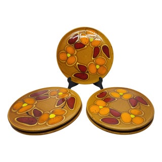 Vintage French Earthenware Saint Clément Plates, 1950s, Set of 5 For Sale