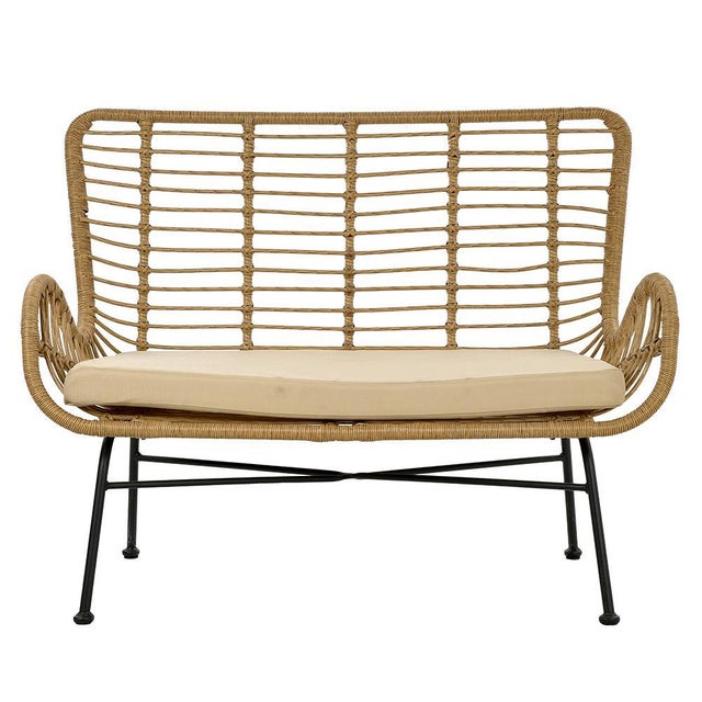 Vintage Faux Rattan Garden Bench For Sale - Image 6 of 6