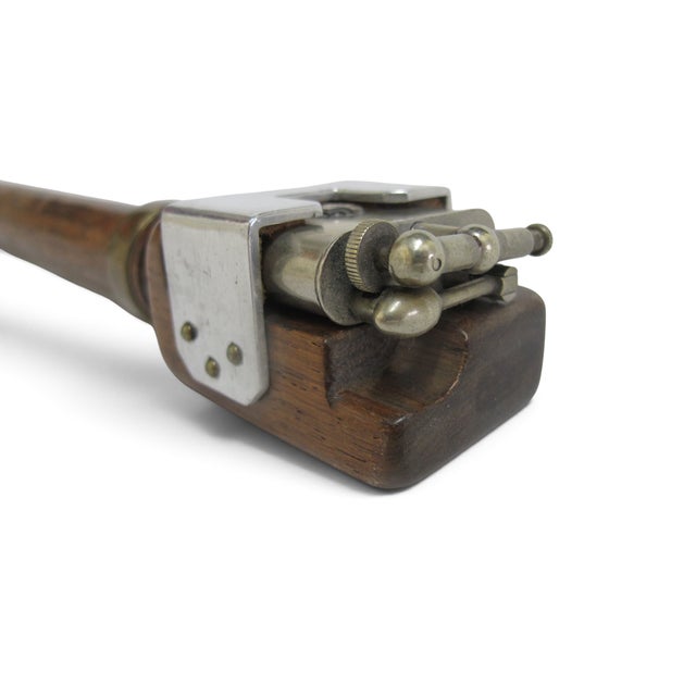 The Clark Lift Arm Lighter Fraternity Crest Antique Gadget Cane Walking Stick For Sale - Image 13 of 16