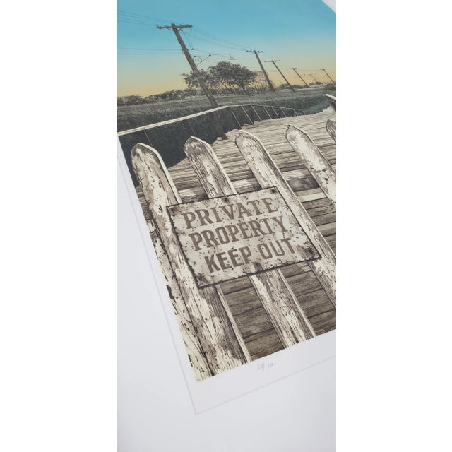 Martin Levine (American, 20th C.) "Private Property" Limited Edition Color Lithograph C.1982 For Sale - Image 9 of 11
