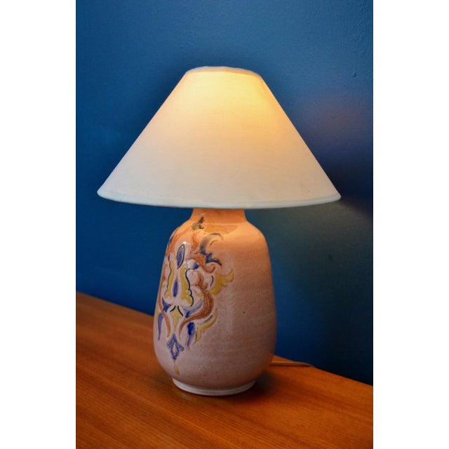 Vintage Glazed Terracotta Lamp, 1960s For Sale - Image 3 of 11