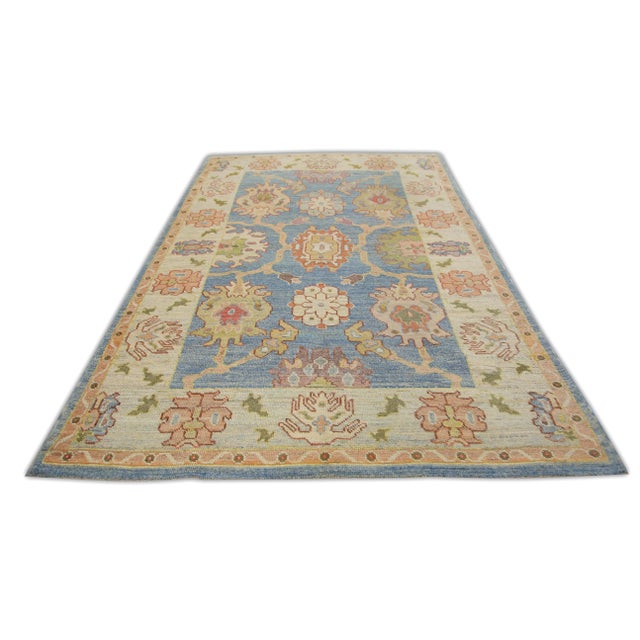 Modern Turkish Oushak Rug 6'5" x 9'10" For Sale In Houston - Image 6 of 7