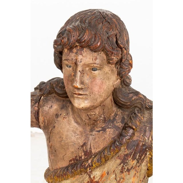 19th Century Saint John the Baptist Wood Sculpture, 19th Century For Sale - Image 5 of 6