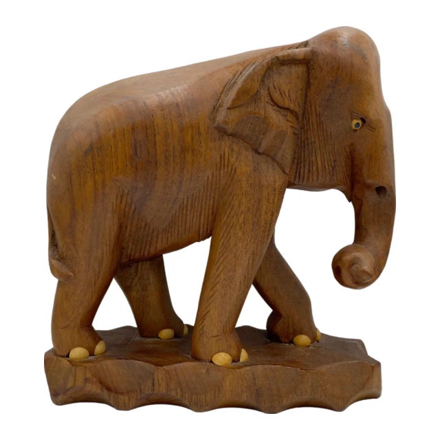 Details: -Beautiful wood elephant on base -Approx. Dimensions: 10"L x 4.5"W x 10"H -*Please feel free to browse our...