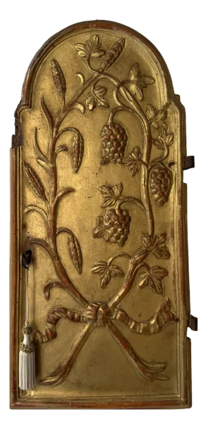 Gilded Wooden Tabernacle Door, Italy, 1800s