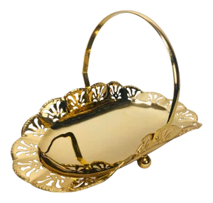 Reichhart Mirror Polish Gold-Plated Brass Candy Dish