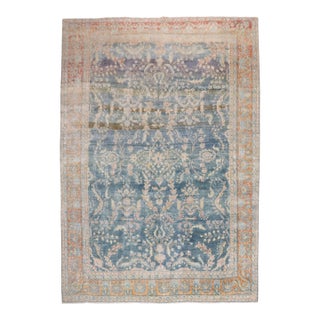 Zabihi Collection Blue Persian Sarouk Rug For Sale
