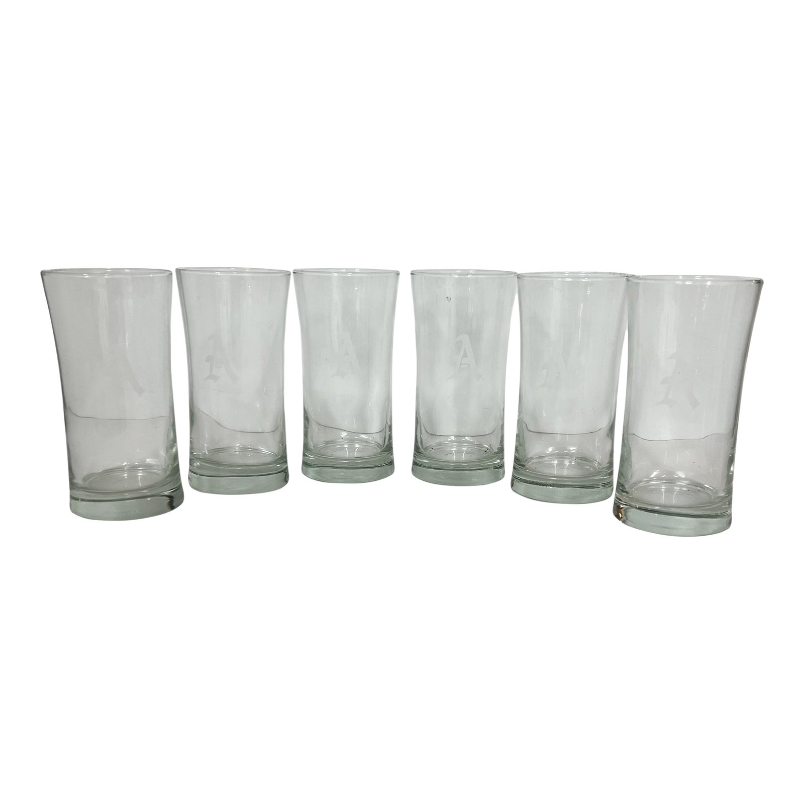 Vintage Mid Century Etched Monogrammed “A” Water Glasses - Set of 6 ...