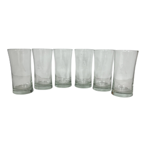 Vintage Mid Century Etched Monogrammed “A” Water Glasses - Set of 6
