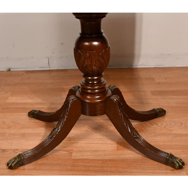 Brown 1930s English Regency Style Mahogany Drop-Leaf Pembroke Table / Sofa Table For Sale - Image 8 of 16