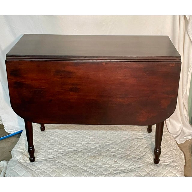 American Antique Sheraton Drop Leaf Table For Sale - Image 3 of 12