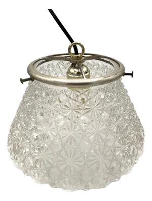 19th Century Victorian Daisy and Buttons Pressed Glass Light
