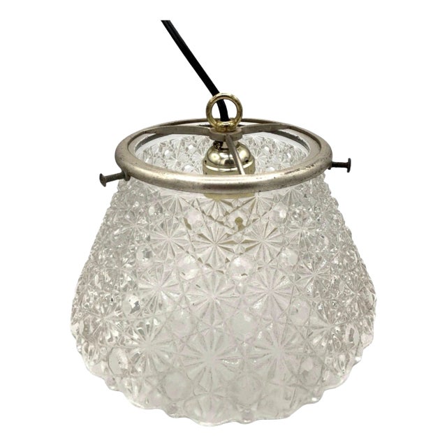 Victorian Daisy and Buttons Pressed Glass Light - 7 Available For Sale