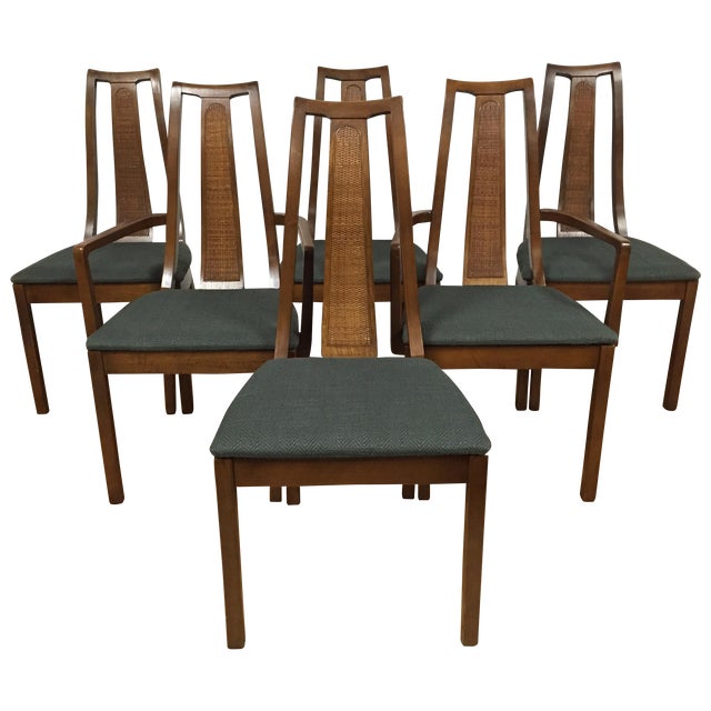 Mid-Century Cane Back Dining Chairs - Set of 6 | Chairish (640 x 640 Pixel)