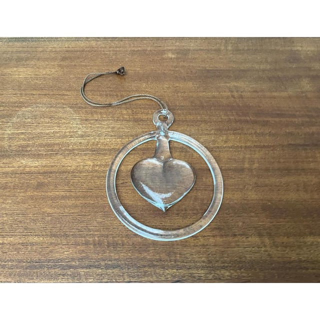 Vintage Swedish Heart Window Decoration in Glass by Bertil Vallien for Kosta Boda, 1970s For Sale - Image 8 of 15