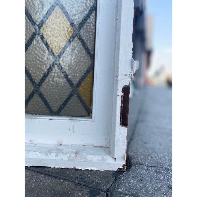 Gothic Arched Cathedral Spanish Tudor Style Leaded Glass Window For Sale - Image 3 of 10