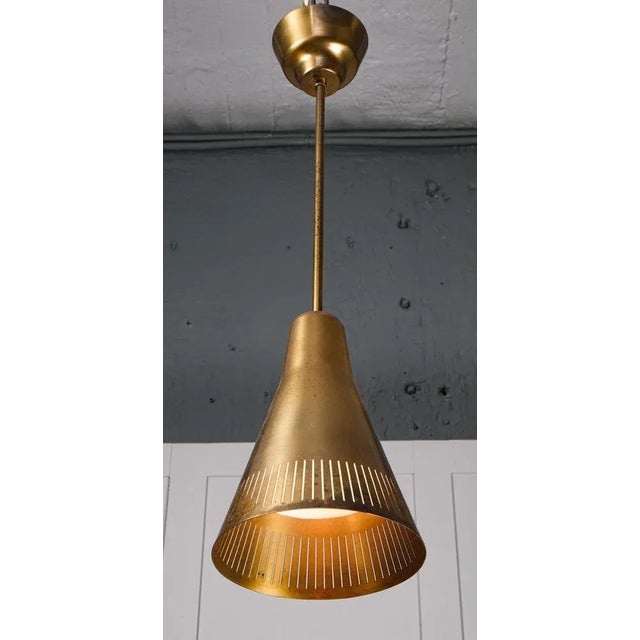 Gold Brass Ceiling Lamp attributed to Hans Bergström, Sweden, 1950s For Sale - Image 8 of 9