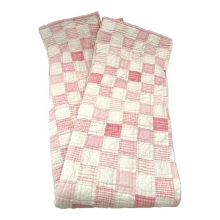 Pottery Barn Kids Pink Checker Board Crib Quilt For Sale