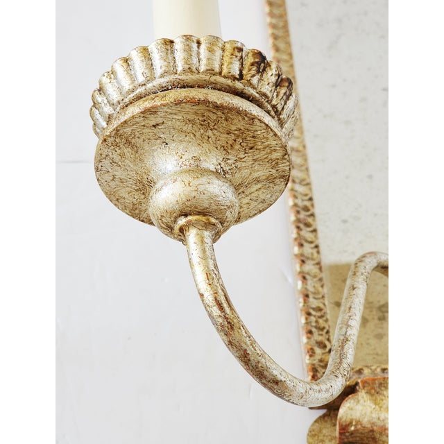 Vaughan Designs Antique Silver Mirrored Wall Sconces-a Pair For Sale - Image 12 of 16