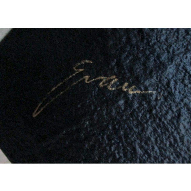 Gray Vintage Artist Signed Studio Art Glass Gray, Green & Tan Square Platter For Sale - Image 8 of 9