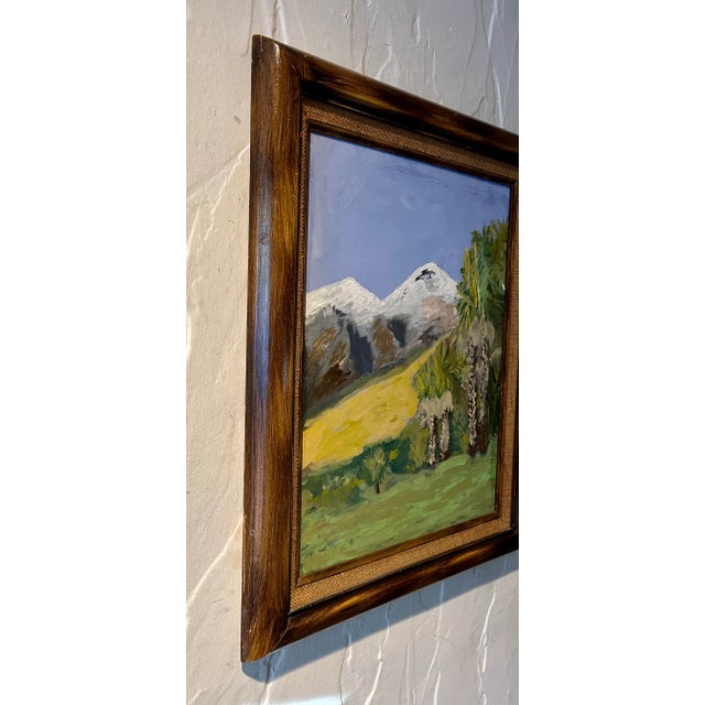 American Impressionistic Landscape "Palm Trees and Snow" Oil on Canvas,Framed For Sale - Image 3 of 9