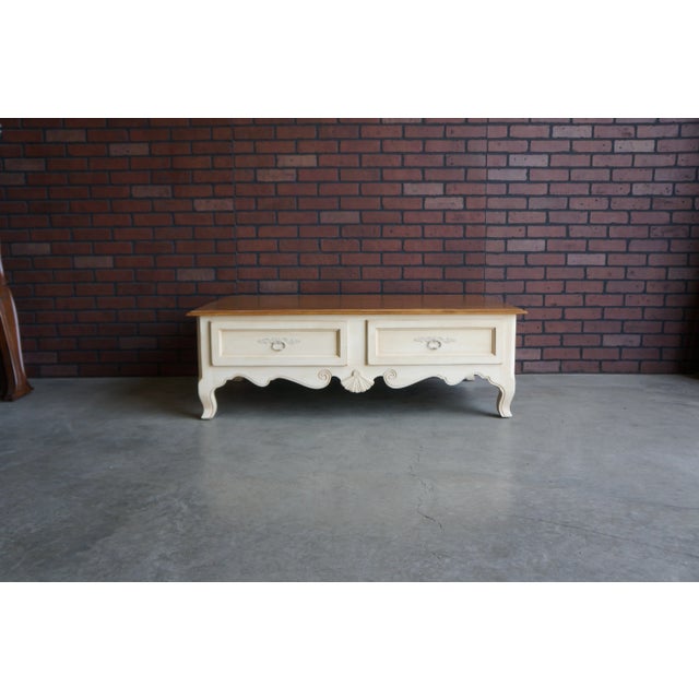Antique White Ethan Allen Country French Coffee Table For Sale - Image 8 of 8