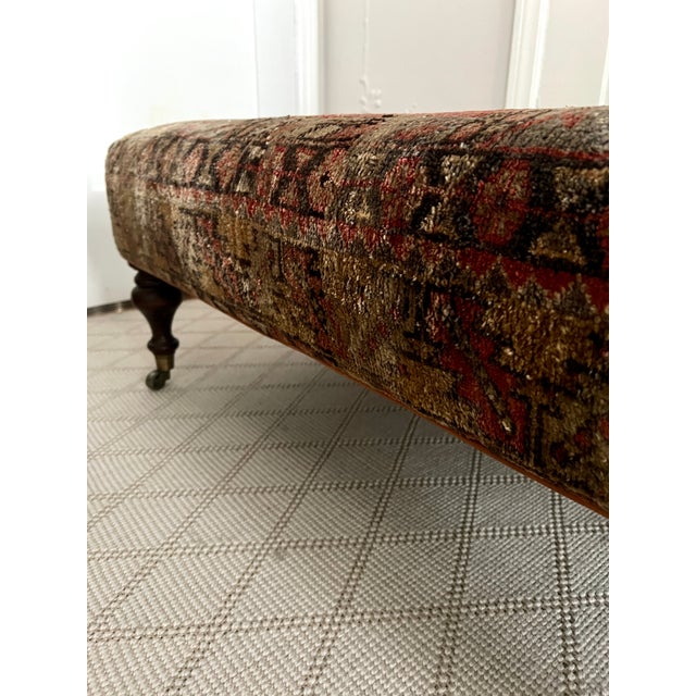 1980s Turkish Anatolian Rug Stool Ottoman or Coffee Table For Sale - Image 11 of 12